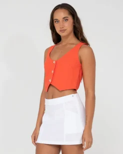 Sale Sicily Button Down Vest Top Womens Fashion Tops