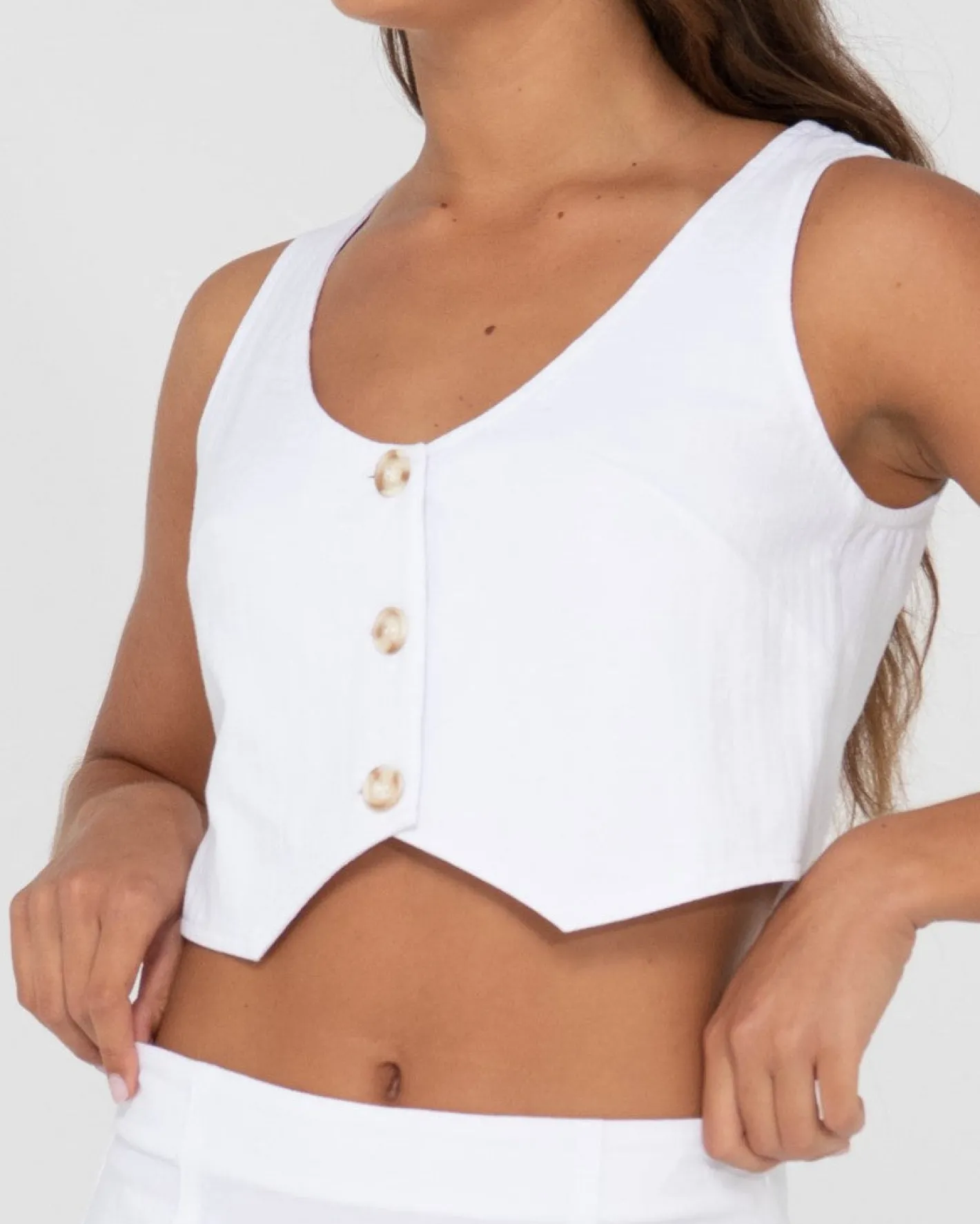 Outlet Sicily Button Down Vest Top Womens Fashion Tops