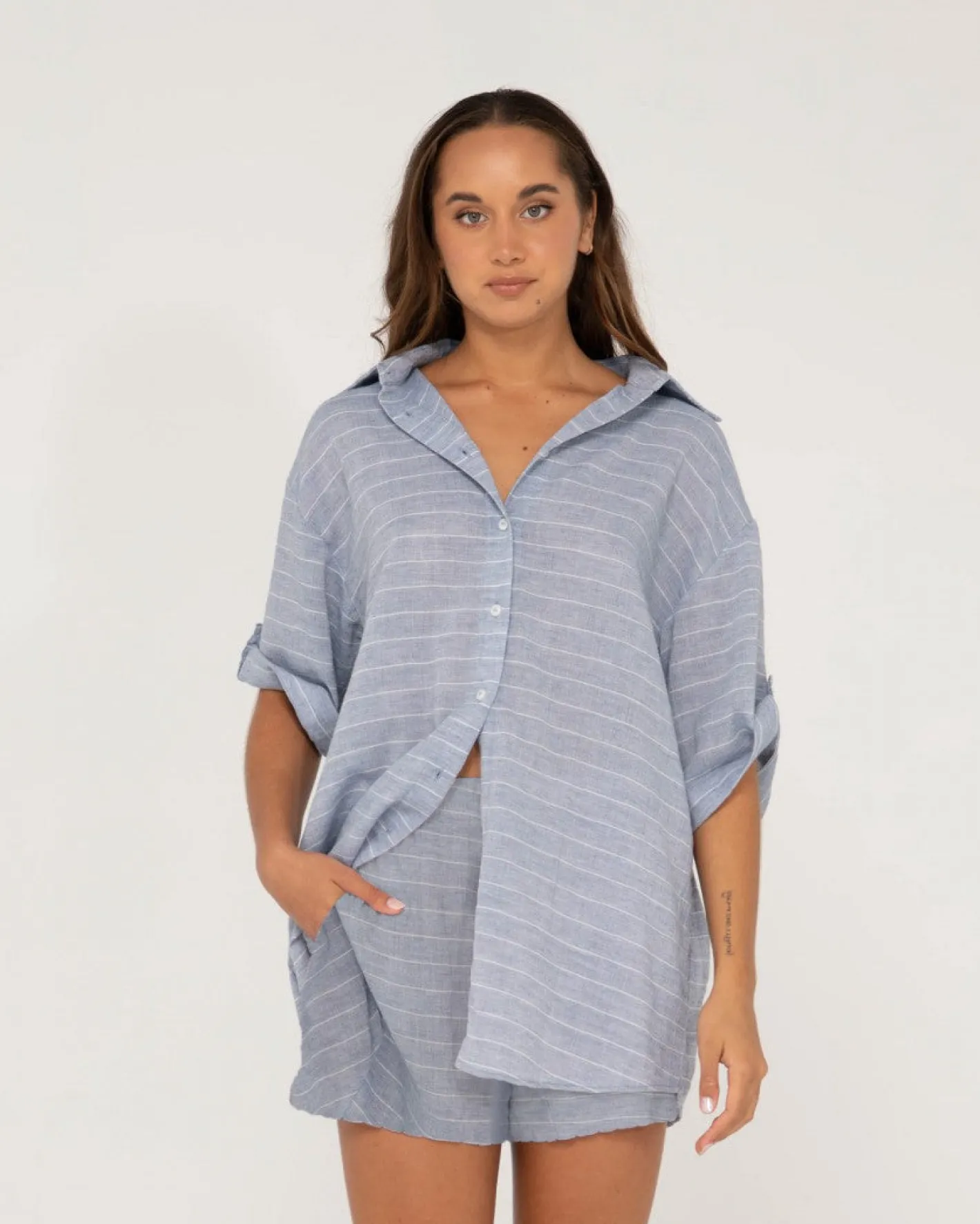 Best Siena Striped Oversized Shirt Womens Overswim