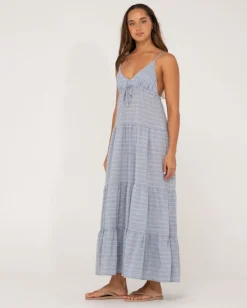 Cheap Siena Striped Tiered Maxi Dress Womens Overswim