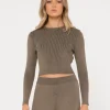 Cheap Solace Long Sleeve Knit Top Womens Hoodies & Fleece