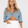 Store Somewhere Twisted Reversible Top Womens Fashion Tops