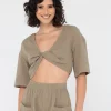 Hot Somewhere Twisted Reversible Top Womens Fashion Tops