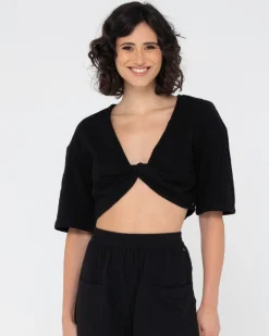 Hot Somewhere Twisted Reversible Top Womens Fashion Tops