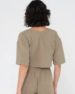 Hot Somewhere Twisted Reversible Top Womens Fashion Tops