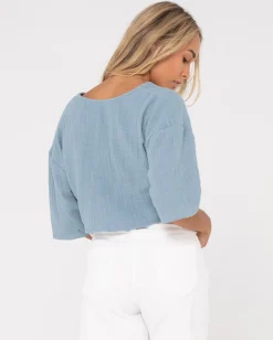Store Somewhere Twisted Reversible Top Womens Fashion Tops