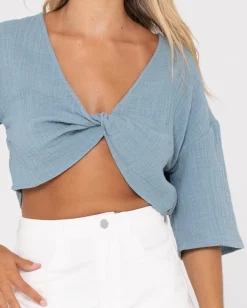 Store Somewhere Twisted Reversible Top Womens Fashion Tops