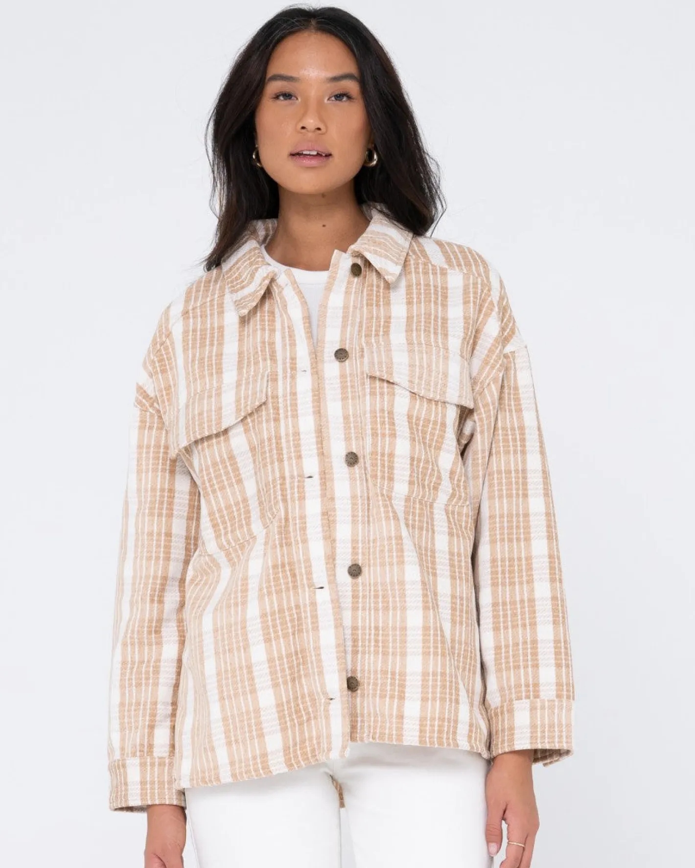 Clearance Stemming Oversized Plaid Shirt Womens Fashion Tops