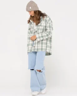 Best Stemming Oversized Plaid Shirt Womens Fashion Tops