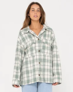 Clearance Stemming Oversized Plaid Shirt Womens Jackets