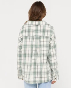Clearance Stemming Oversized Plaid Shirt Womens Jackets