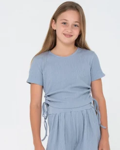 New Stolen Hearts Tie Tee Girls Kids Tops