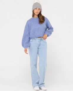 Outlet Sundae Oversized Cropped Crew Neck Womens Knitwear