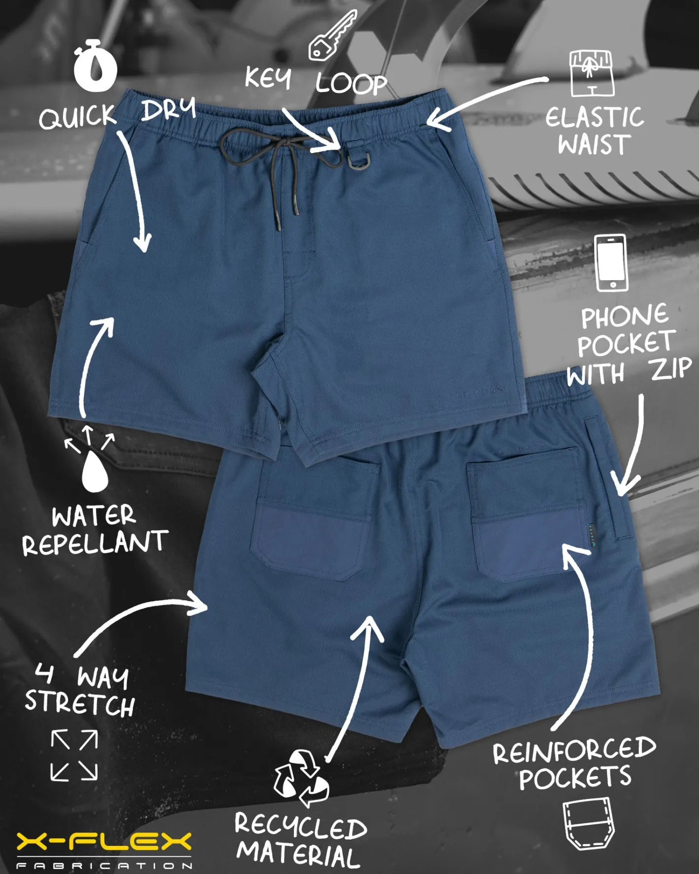 Shop Surf2Site Quick Dry Elastic Work Short Shorts