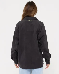 Best Sale The Secret Oversized Cord Shirt Womens Fashion Tops