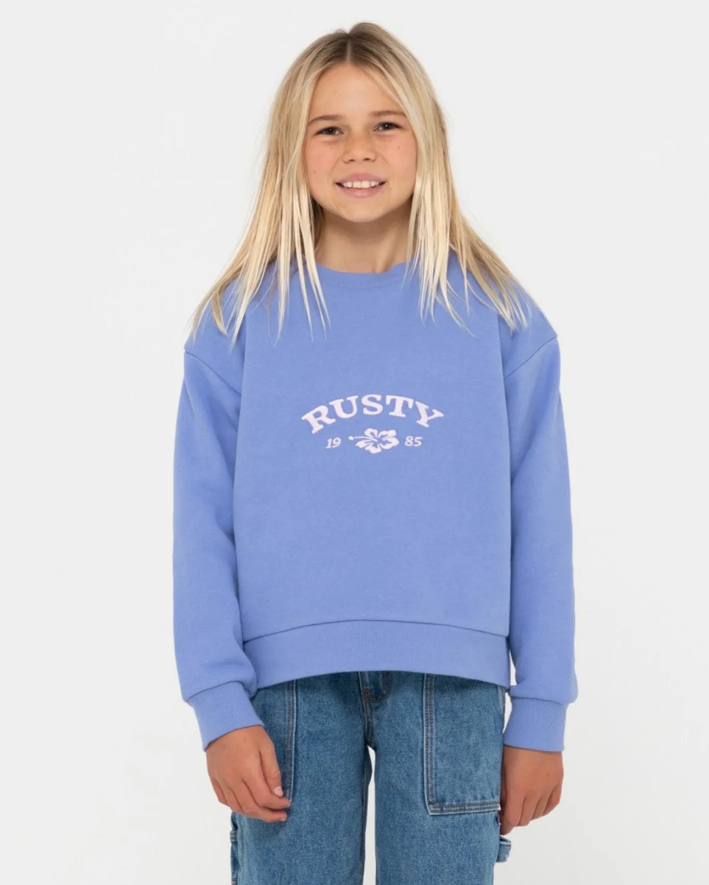 New Thriving Relaxed Crew Fleece Girls Kids Tops