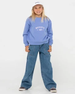New Thriving Relaxed Crew Fleece Girls Kids Tops