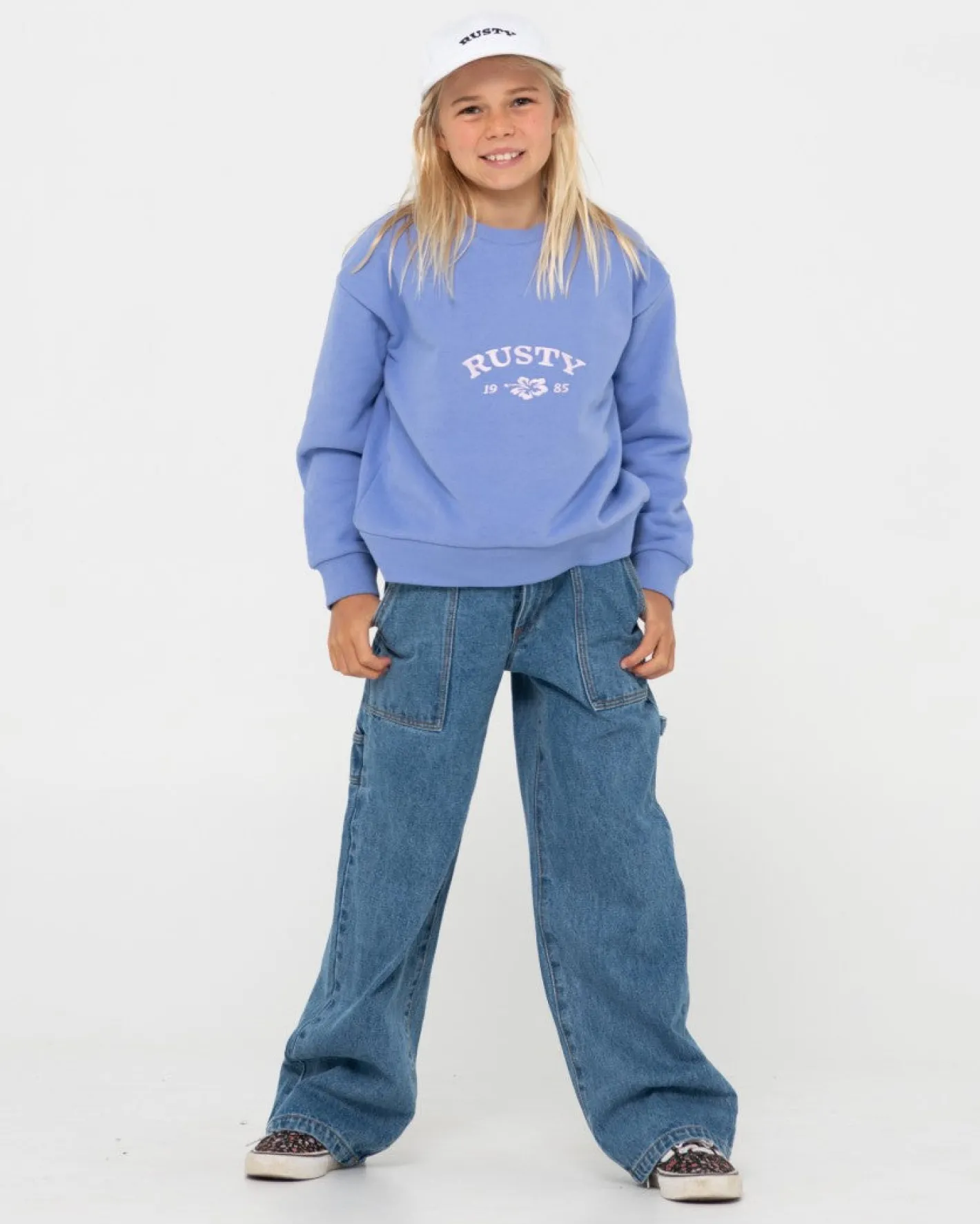 New Thriving Relaxed Crew Fleece Girls Kids Tops
