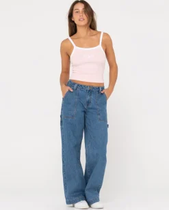 Online Thriving Ribbed Skimmer Length Tank Womens Tees & Tanks