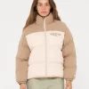 New Tilly Zip Thorugh Contrast Puffer Jacket Womens Jackets