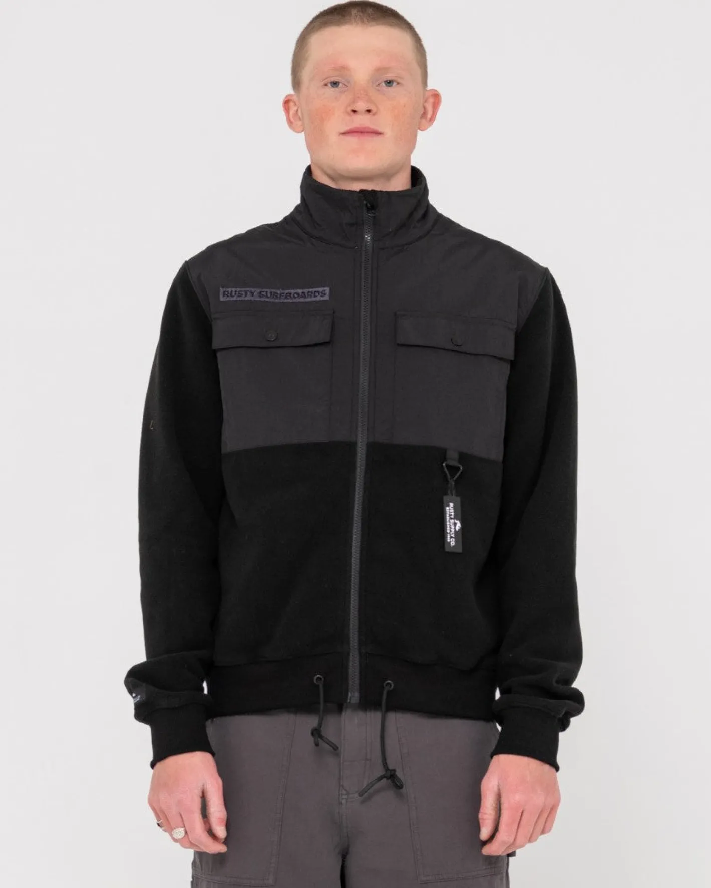 Fashion Utility Zip Up Polar Fleece Mens Hoodies & Fleece