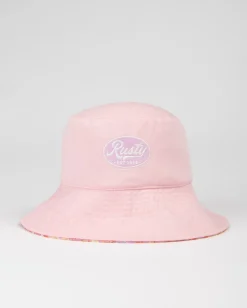 Online Vacay Time Reversible Printed Bucket Hat Womens Caps & Hats