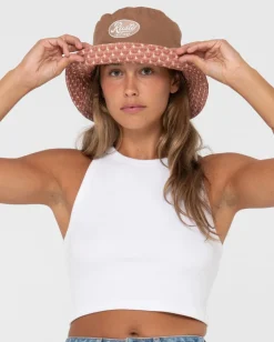 Discount Vacay Time Reversible Printed Bucket Hat Womens Caps & Hats