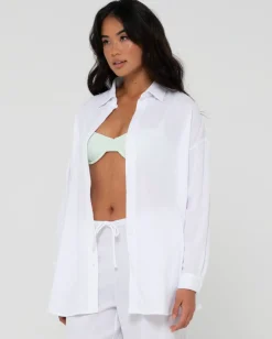 Shop Vahala Oversized Long Sleeve Shirt Womens Overswim