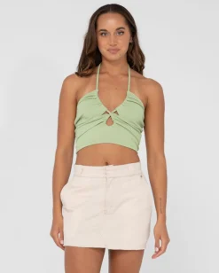 Outlet Vicky Cut Out Halter Crop Top Womens Fashion Tops