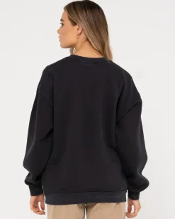 Best Wanderlust Oversize Graphic Crew Fleece Womens Hoodies & Fleece