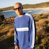 Shop White Lines Crew Neck Knit Sweater Mens Knitwear