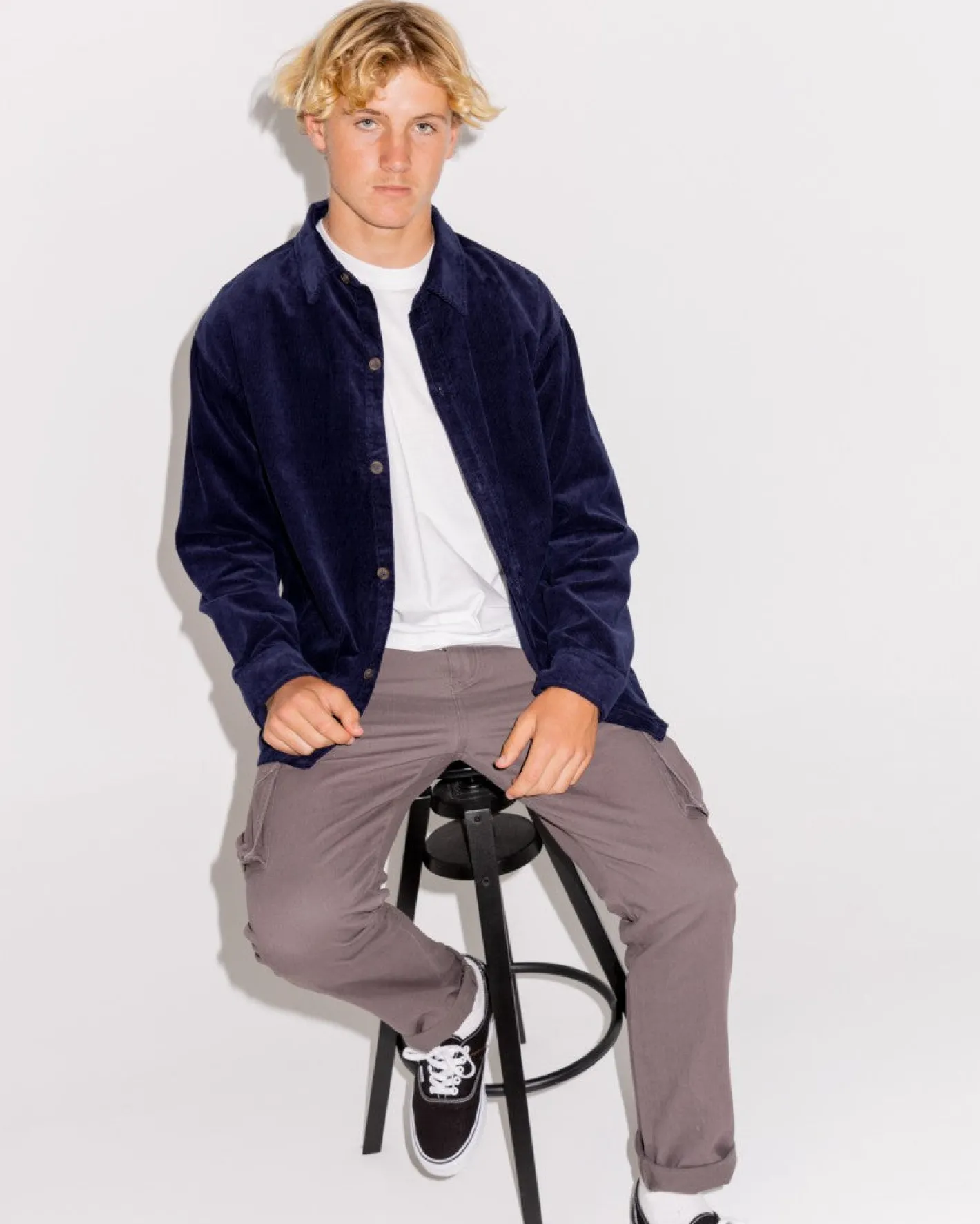 Clearance White Whale Long Sleeve Cord Shirt Mens Shirts