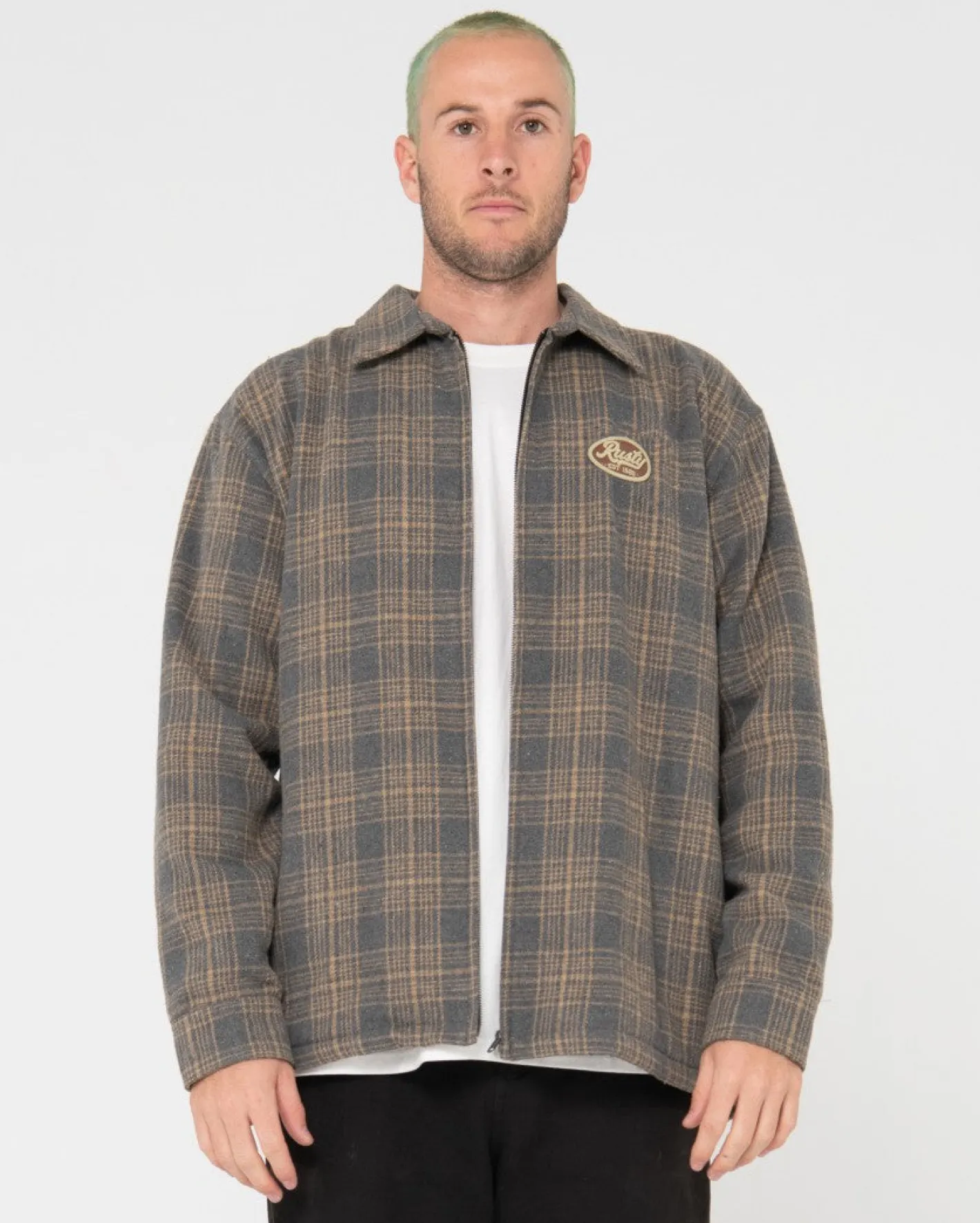 Discount Woodchuck Woven Plaid Zip Up Jacket Mens Jackets
