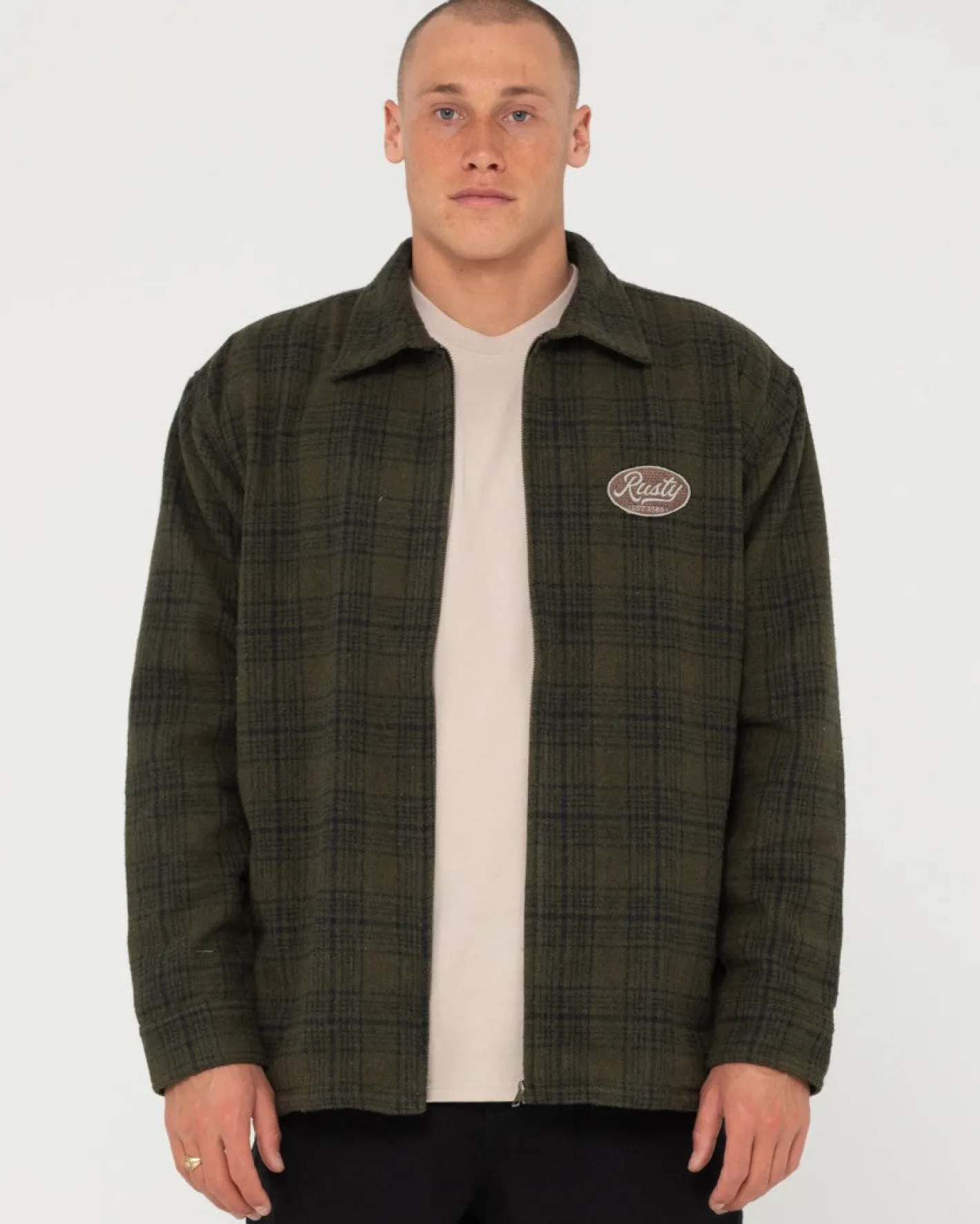 Sale Woodchuck Woven Plaid Zip Up Jacket Mens Jackets