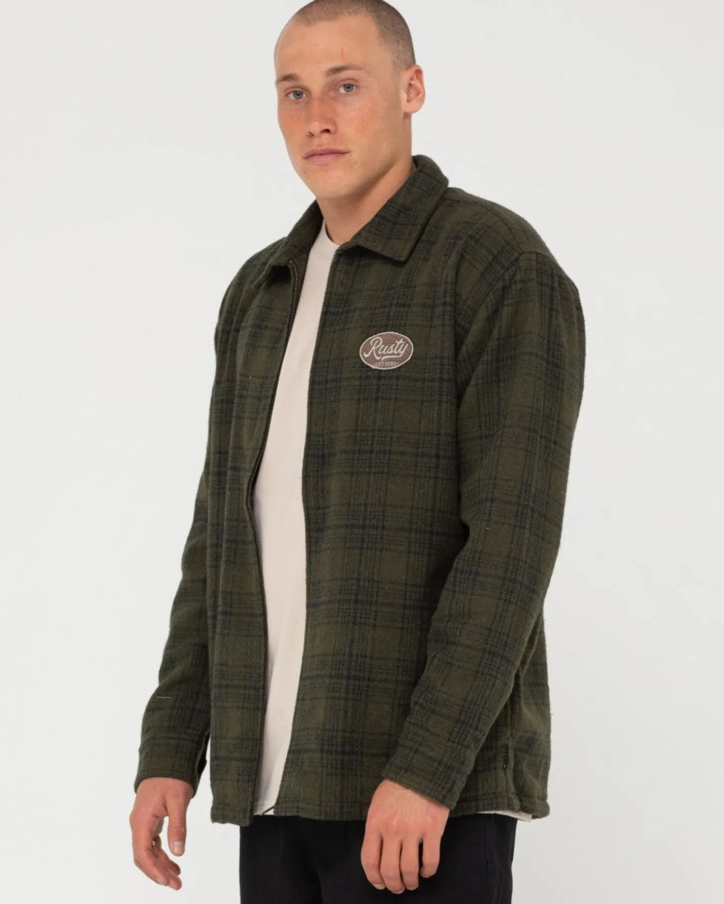Sale Woodchuck Woven Plaid Zip Up Jacket Mens Jackets