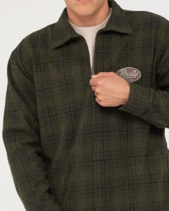 Sale Woodchuck Woven Plaid Zip Up Jacket Mens Jackets