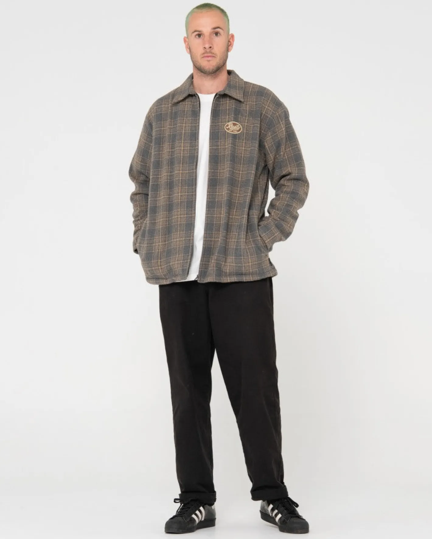 Discount Woodchuck Woven Plaid Zip Up Jacket Mens Jackets